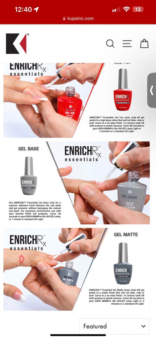 Kupa EnrichRx Soft Gel Tip Adhesive 0.57oz - C8 Nail SupplyKupa