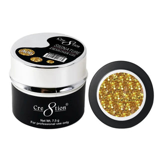 Cre8tion Signature Designer Gel 7.5 g - 0.26oz A06 Gold Glitter
