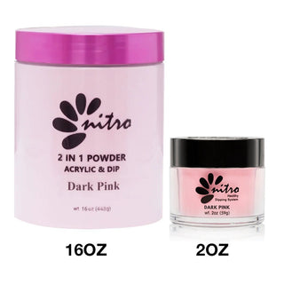 Nitro Pink & White Collection Powder - Dark Pink - C8 Nail SupplyNitro
