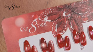 Cre8tion Prodcuts promotional video Cat Eyes Nail Gel - Ruby Glam Collection with Color Charts Nail Tip Application 