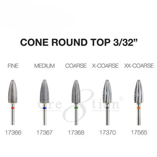 Cre8tion Cone Round Top Nail Filing Bit 3/32"