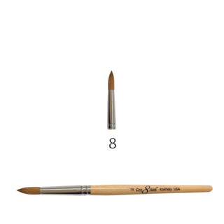 [2 Pack Bonus] Cre8tion Kolinsky Acrylic Brush - Yellow Wood Handle - #8 (Compare - Buy 1 Get 1 Free)