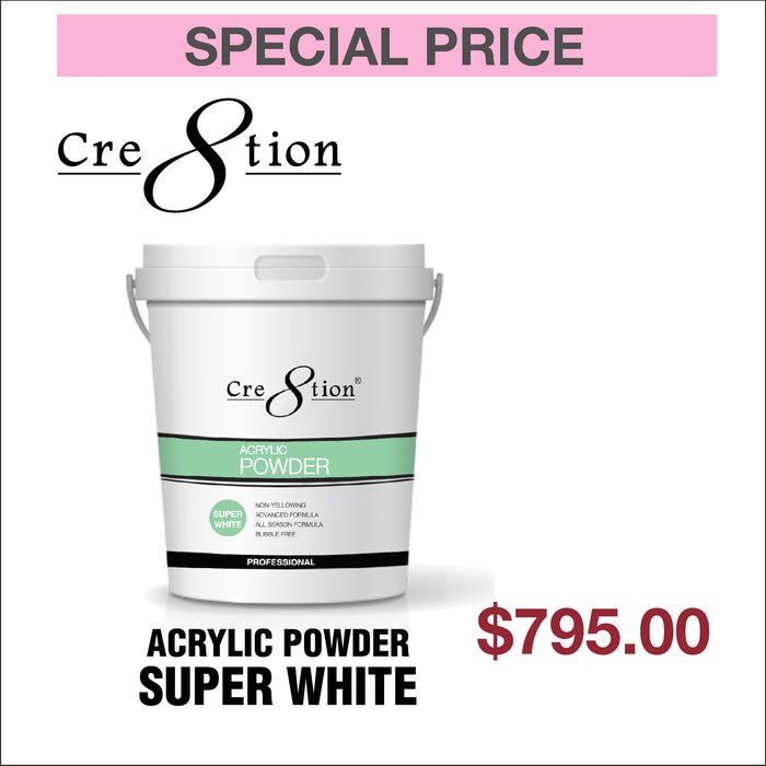Cre8tion Acrylic Powder Super White 25lbs