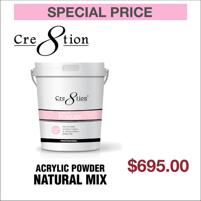 Cre8tion Acrylic Powder Natural Mix 25lbs