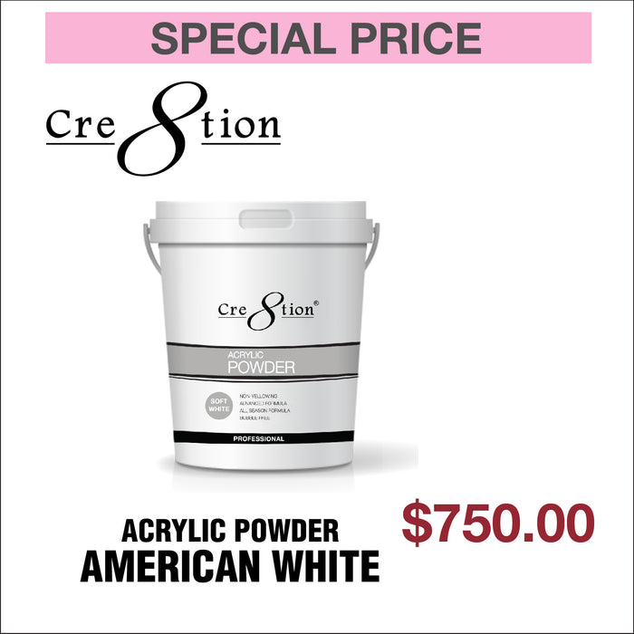 Cre8tion Acrylic Powder American White 25lbs