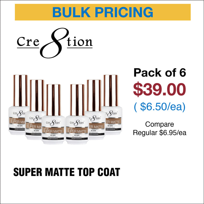 Cre8tion Super Matte Top Coat No Wipe 0.5oz