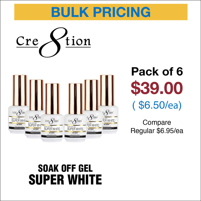 Cre8tion Soak Off Gel - Super White