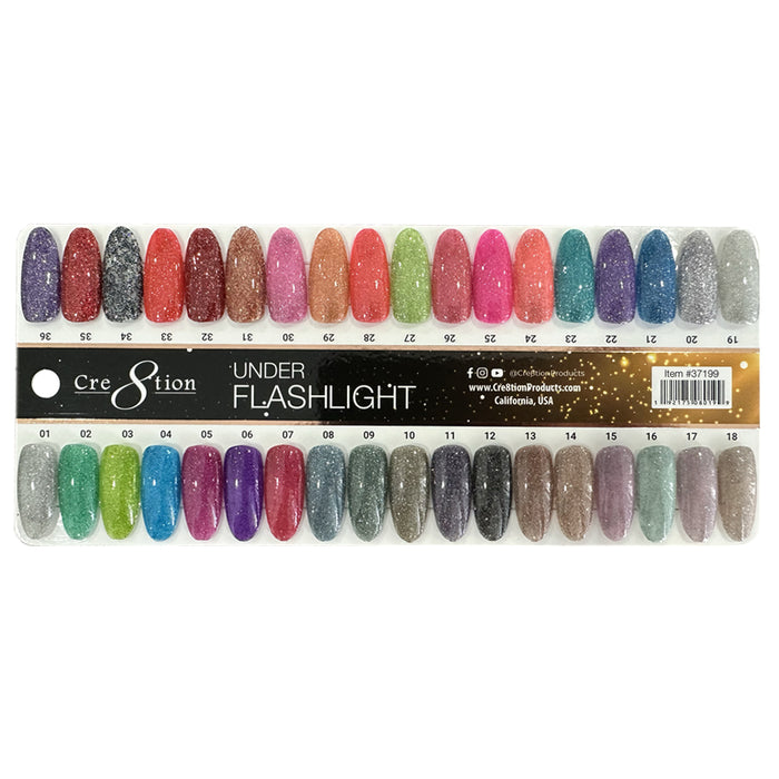 Cre8tion Under Flashlight Collection 0.5oz  - Full Set 36 Colors W/ 1 Set Color Chart