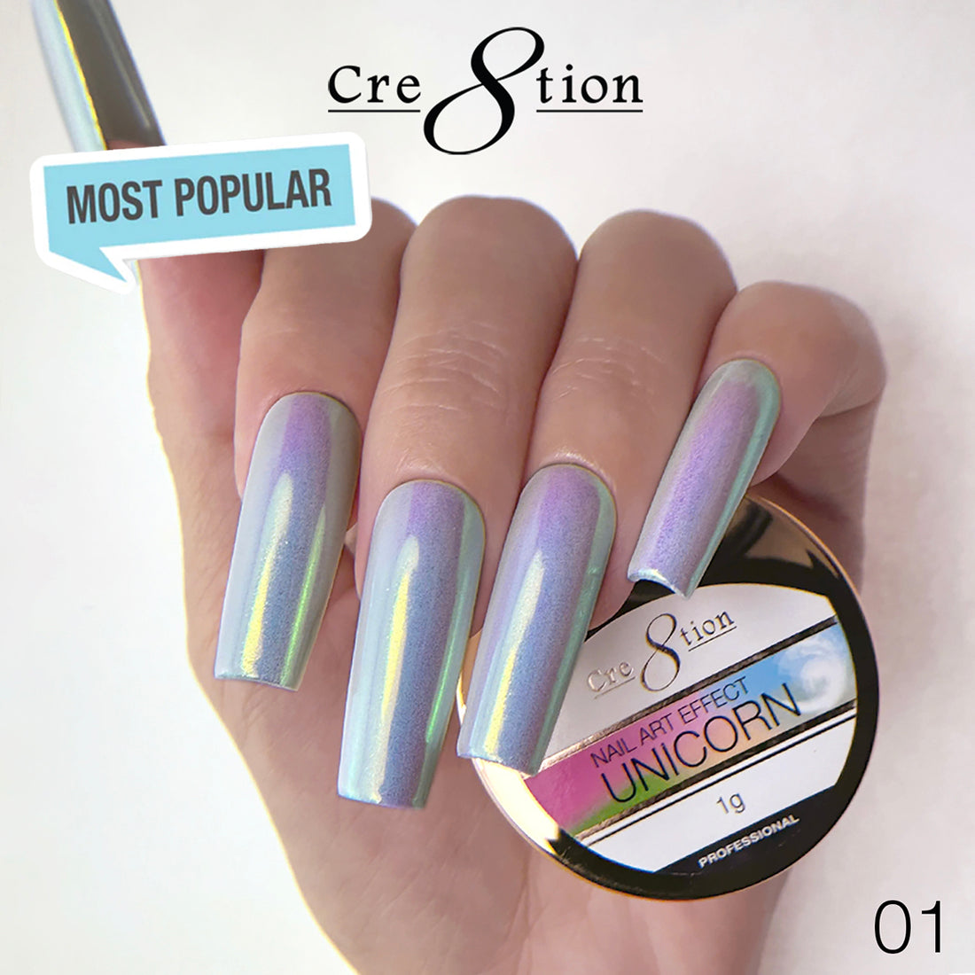 Cre8tion Unicorn Nail Art Effect Powder 1g Fine Pigment 18 COLORS *Pick Any*