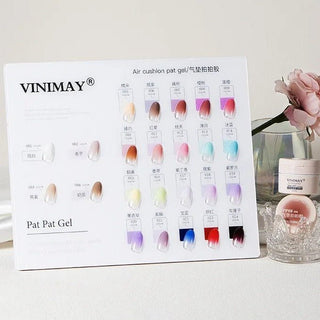Vinimay Air Cushion Pat Pat Gel - Full Set 24 Colors w/ 1 Counter Display, 1 Patpat Sponge Box & 1 Grab Clip - C8 Nail SupplyVinimay