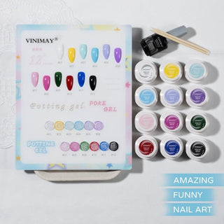 Vinimay Poke Sculpting Gel - Full Set 12 Colors w/ 1 Counter Display - C8 Nail SupplyVinimay
