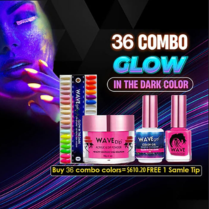 Wavegel Trio Matching Color - Full set Glow in The Dark 36 Colors #1-36 w/ 1 Color Chart