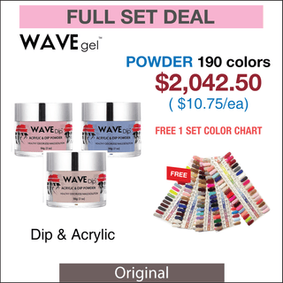 Wavegel Matching Powder 2oz - Full set Original 190 Colors (W050 - W240) w/ 1 set Color Chart - C8 Nail SupplyWaveGelWavePD179
