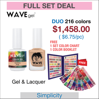 Wavegel Simplicity Matching Duo 0.5oz - Full set 216 Colors w/ 1 set Color Chart & 1 Color Book - C8 Nail SupplyWaveGelWave-Duo216
