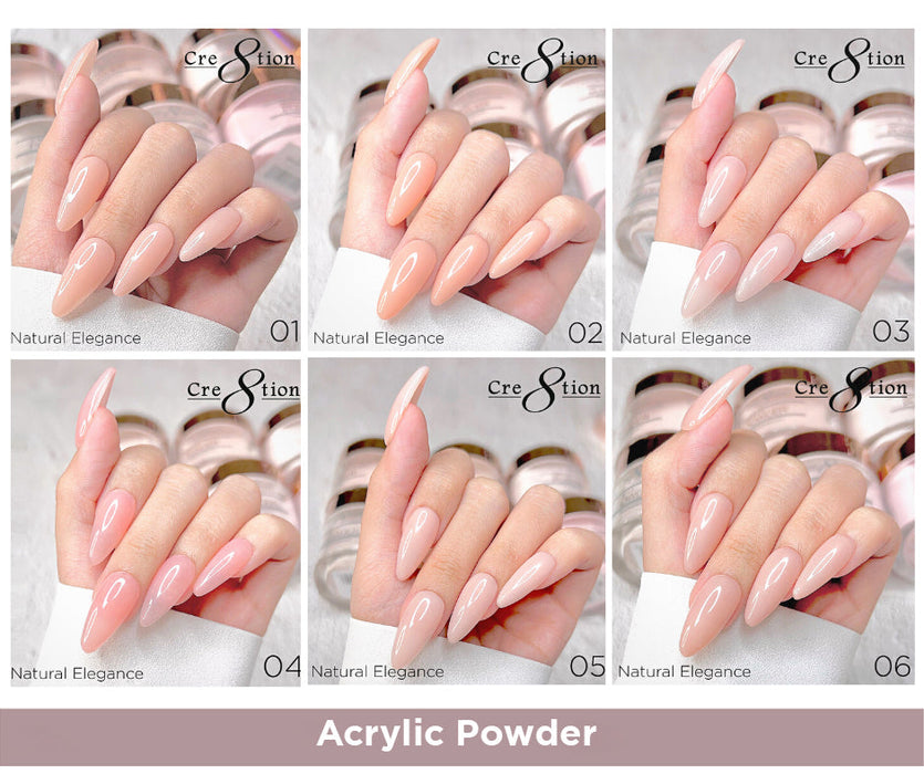 (Spring Deal) Cre8tion Natural Elegance Powder 4oz - Buy 1 Get 1 Acrylic Top 0.5oz free