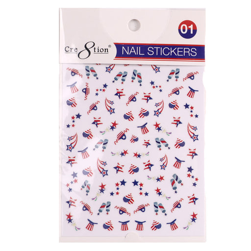 Cre8tion Nail Art Sticker The 4th Of July 01
