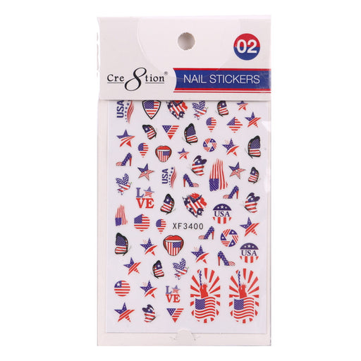 Cre8tion Nail Art Sticker The 4th Of July 02