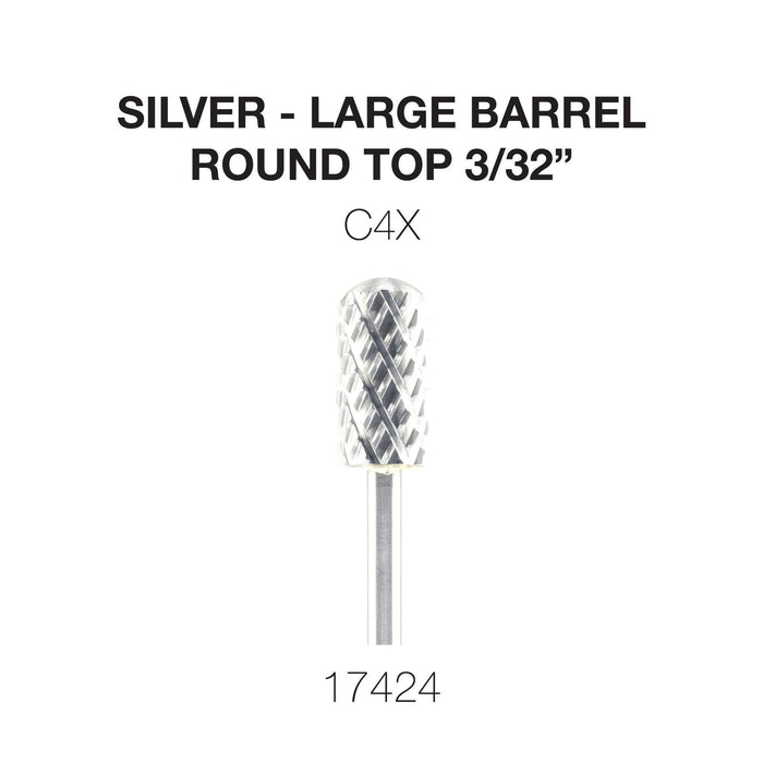 Cre8tion Silver Carbide- Large Barrel-Round Top- 3/32"
