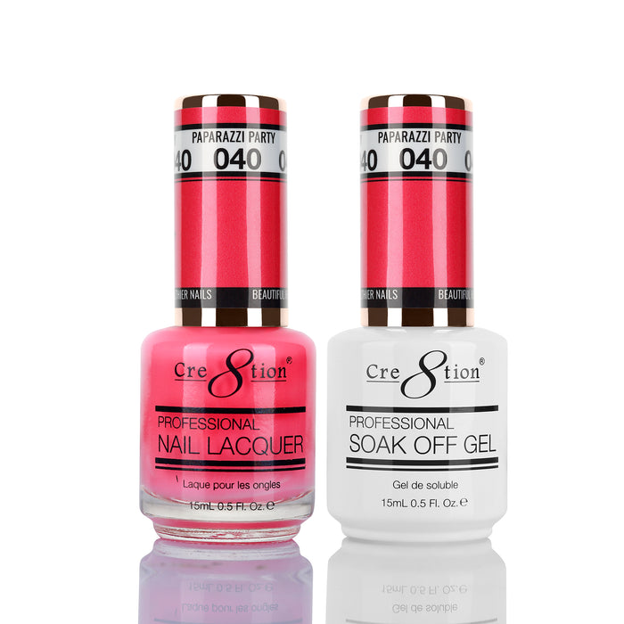 Cre8tion Soak Off Gel Matching Pair 0.5oz 040 PAPARAZZI PARTY (NEON)