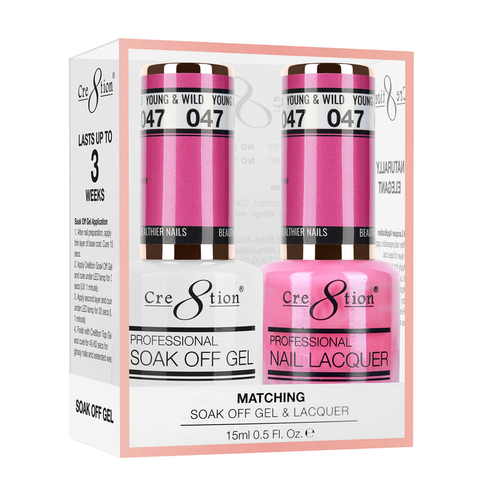 Cre8tion Soak Off Gel Matching Pair 0.5oz 047 YOUNG AND WILD