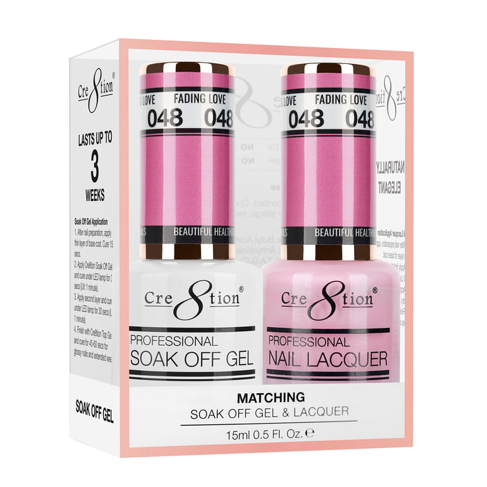 Cre8tion Soak Off Gel Matching Pair 0.5oz 048 FADING LOVE