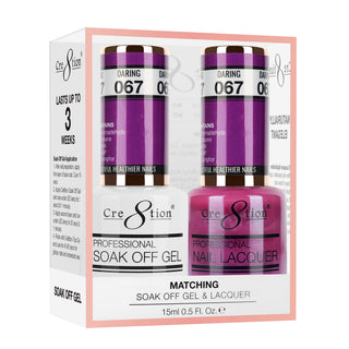 Cre8tion Soak Off Gel Matching Pair 0.5oz 067 DARING