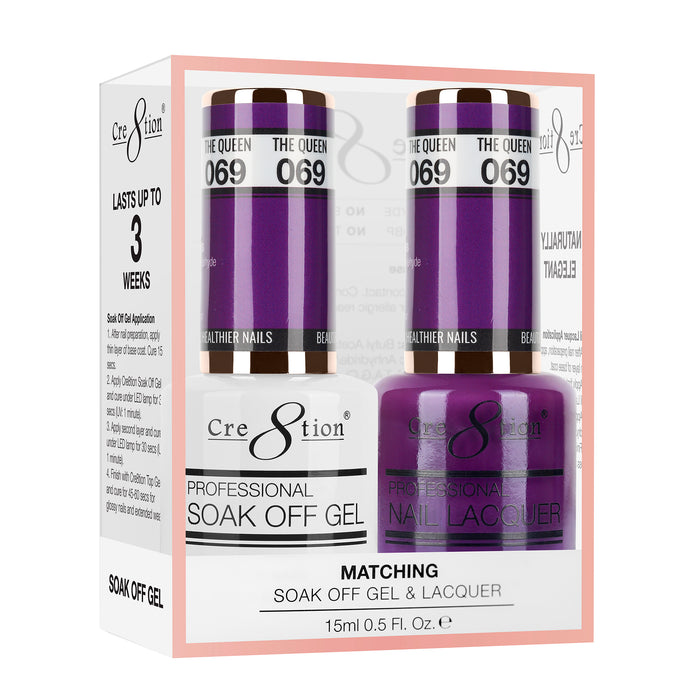 Cre8tion Soak Off Gel Matching Pair 0.5oz 069 THE QUEEN