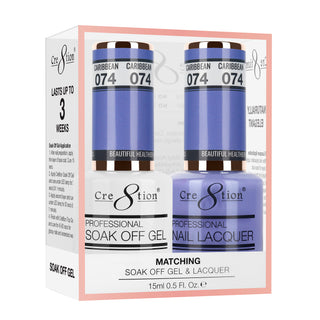 Cre8tion Soak Off Gel Matching Pair 0.5oz 074 CARIBBEAN