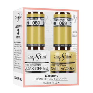 Cre8tion Soak Off Gel Matching Pair 0.5oz 089 PASSION FRUIT