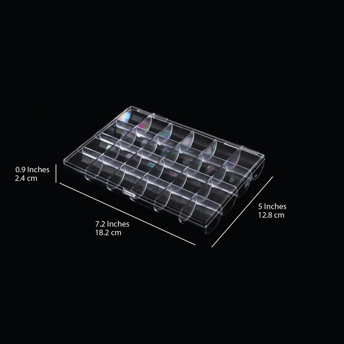 Caja de accesorios para uñas transparente Cre8tion- JJBX-AS-24G