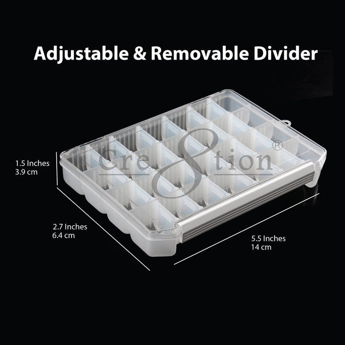 Cre8tion Large White Plastic Adjustable & Removable Divider Box
