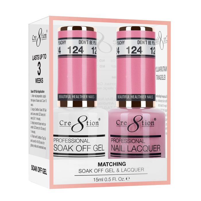 Cre8tion Soak Off Gel Matching Pair 0.5oz 124 DON’T BE PEACHY