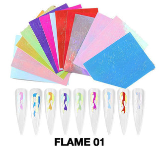 Cre8tion Nail Art Sticker Flame 01 16 pcs/bag