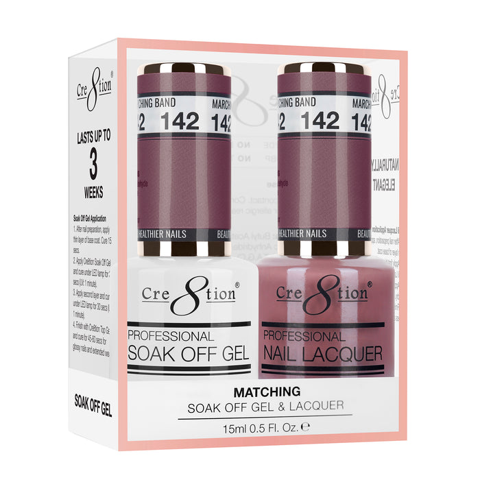 Cre8tion Soak Off Gel Matching Pair 0.5oz 142 MARCHING BAND