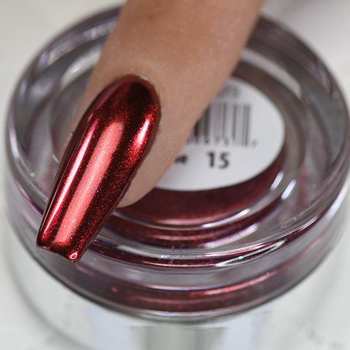 Chrome #15 Cre8tion Efecto de arte de uñas de cromo rojo oscuro 1g