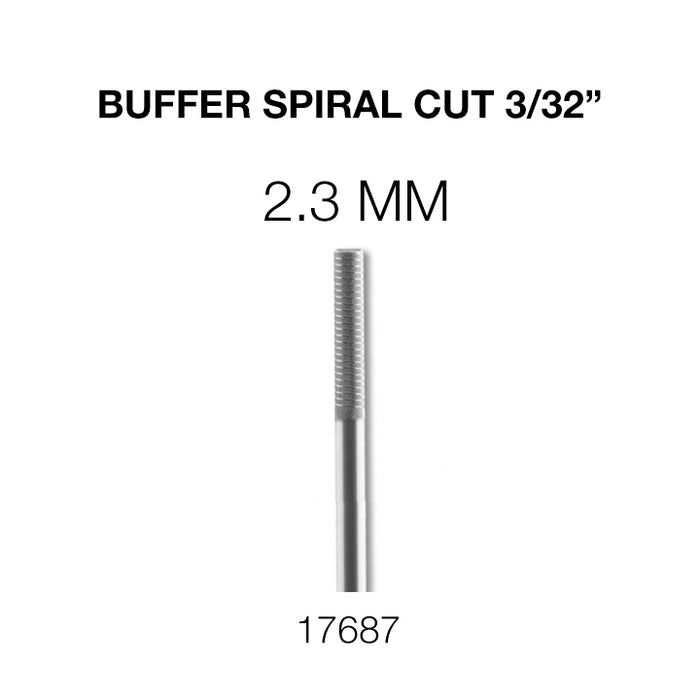 Broca para relleno de uñas con corte en espiral Cre8tion Buffer - 2,3 mm 3/32"