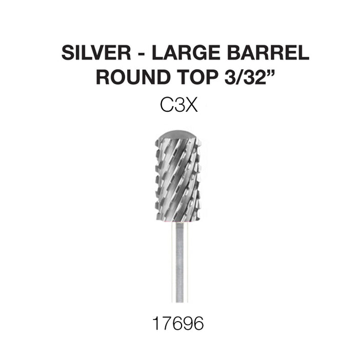 Cre8tion Silver Carbide- Large Barrel-Round Top- 3/32"