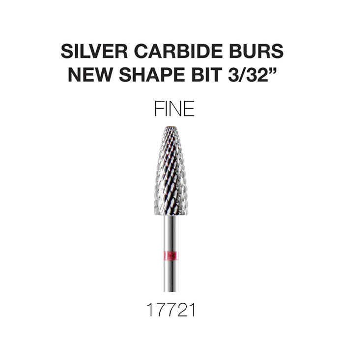 Cre8tion Silver Carbide Burs - New Shape Bit - Fine 3/32'