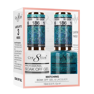 Cre8tion Soak Off Gel Matching Pair 0.5oz 186 SEA QUEENS