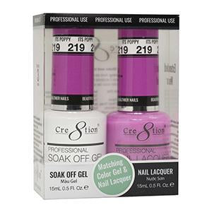 Cre8tion Soak Off Gel Matching Pair 0.5oz 219 ITS POPPY