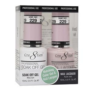 Cre8tion Soak Off Gel Matching Pair 0.5oz 229 GAME FACE