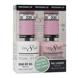 Cre8tion Soak Off Gel Matching Pair 0.5oz 230 SINCERELY YOURS