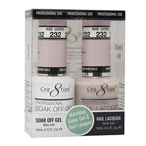 Cre8tion Soak Off Gel Matching Pair 0.5oz 232 NUDE LEATHER