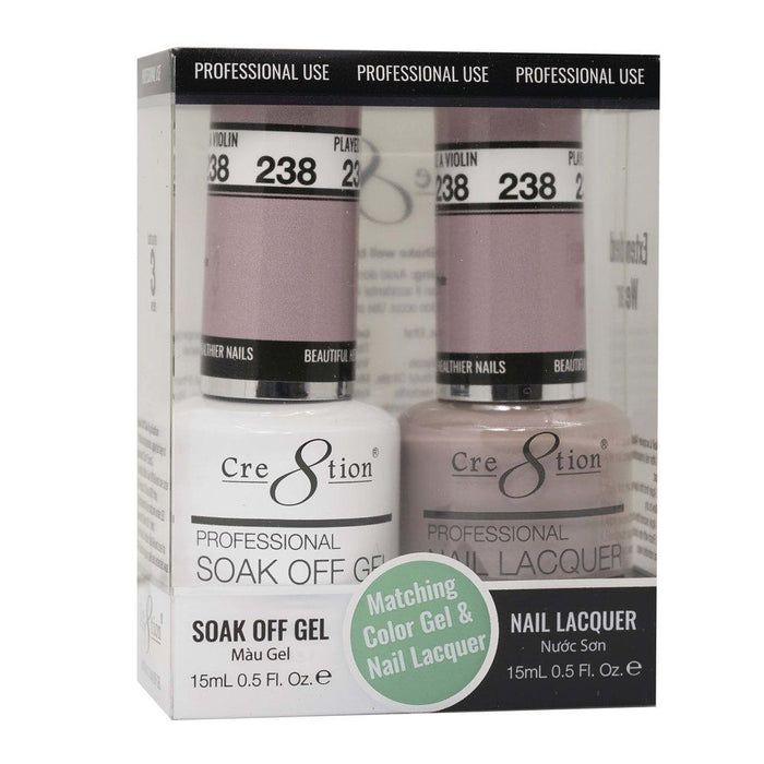 Cre8tion Soak Off Gel Matching Pair 0.5oz 238 PLAYED LIKE A VIOLIN