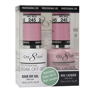 Cre8tion Soak Off Gel Matching Pair 0.5oz 245 WELL HELLO