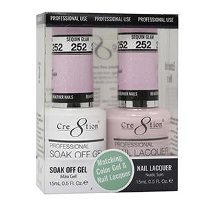 Cre8tion Soak Off Gel Matching Pair 0.5oz 252 SEQUIN GLAM