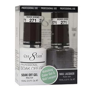 Cre8tion Soak Off Gel Matching Pair 0.5oz 271 WICKED SCHEMES