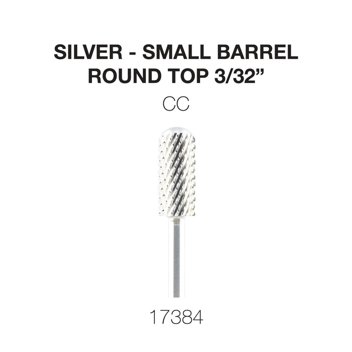 Cre8tion Silver Carbide- Small Barrel-Round Top- 3/32"