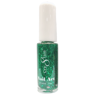 Cre8tion Detailing Nail Art Lacquer 0.25oz 07 Green Glitter