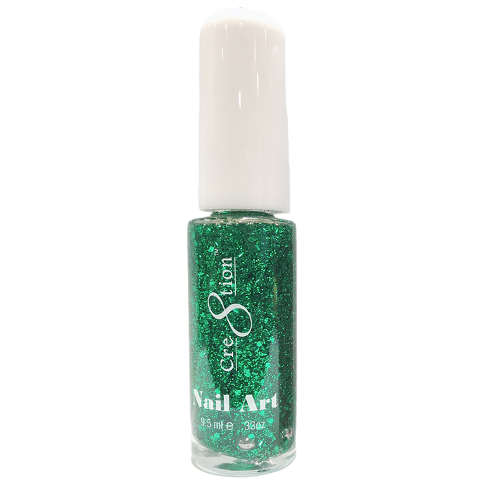 Cre8tion Detailing Nail Art Lacquer 0.25oz 07 Green Glitter